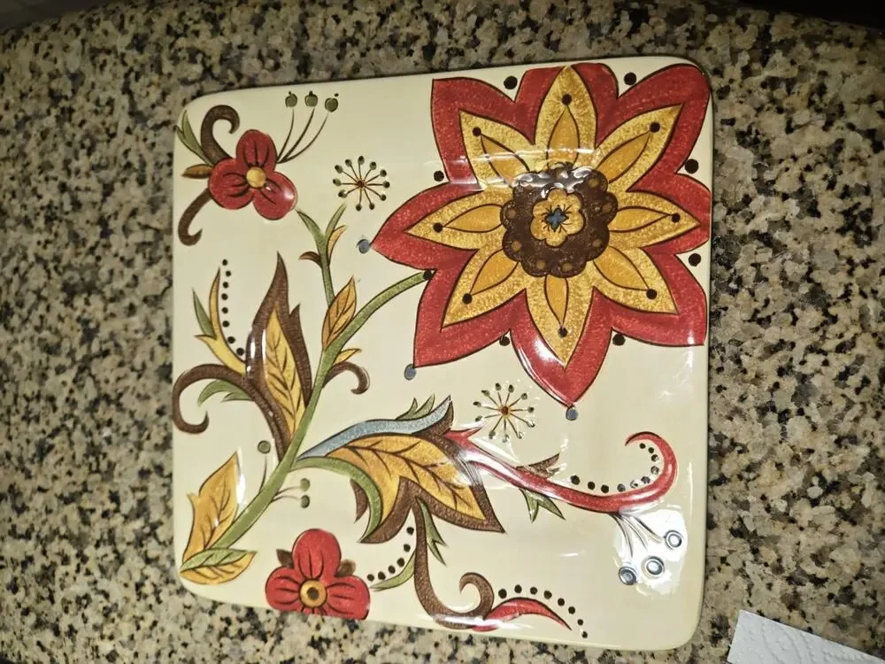 Pier 1 Imports Carynthum Pattern 9 Inch Square Salad Dessert Replacement Dish